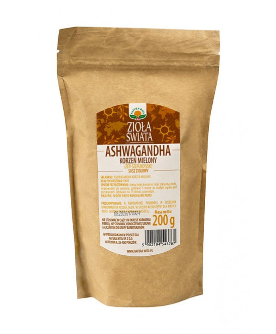 ASHWAGANDHA KORZEŃ MIELONY - 200 g