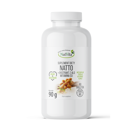 Natto Bio wit. K2 MK7 + ekstrakt z alg wit. D3 tableki 1000mg